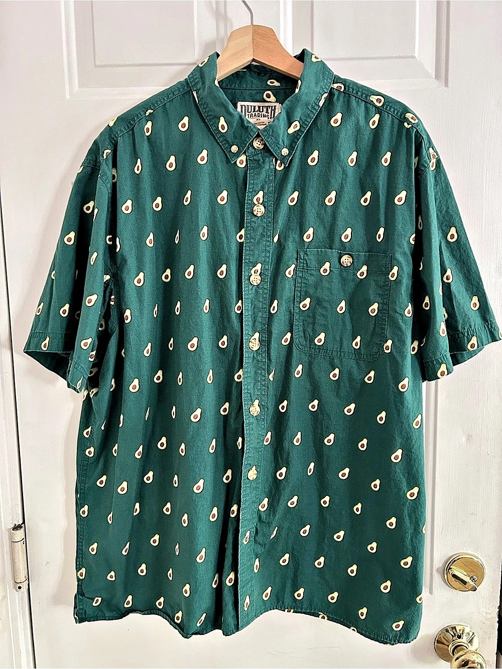 Duluth Trading Co. Avocado Print Cotton Shirt Size XL